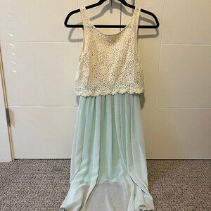 Loft 82  - Cute dress Cream & seafoam Green  - 70% Cotton 30% Nylon